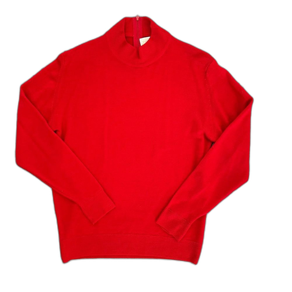 Vintage Pendleton Bright Red Women's Turtleneck Sweater Virgin Wool USA M